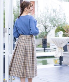 Tiaclasse 大人上品なウール調タックフレアスカート