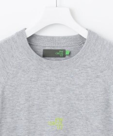 PW CIRCULUS 【MEN】【洗える】ロゴ ラグランスリーブ クルーネック ニット