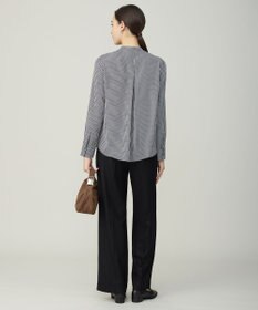 ICB L 【新色追加・WEB限定カラーあり・接触冷感・UVケア・速乾・洗える】BackSatinAmunzen バンドカラーブラウス