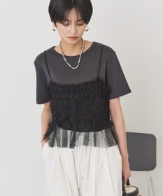 AMERICAN HOLIC 【2点セット】半袖Tシャツ＋チュールビスチェ