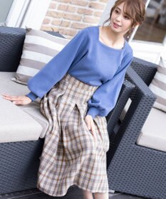 Tiaclasse 大人上品なウール調タックフレアスカート