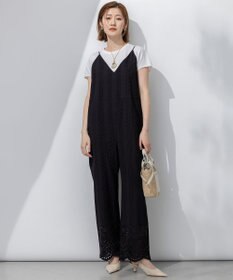 洗える】コットンエンブロイダリー オールインワン / 23区 L