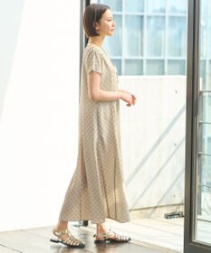 自由区 【洗える・XSサイズあり】アラベスクプリント  ワンピース