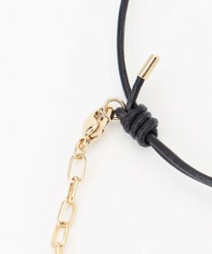 BEIGE， SILVER BERRY / レザーコンビブレスレット