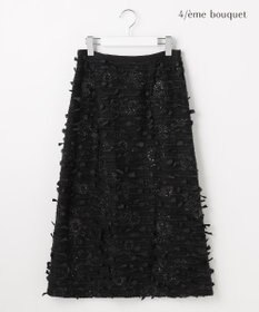 自由区 【カトリエムブーケ】Tweed a fleurs et rubans リボンツイードスカート