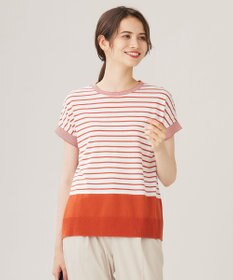 自由区 L 【WEB限定・洗える】ニットソーボーダー トップス