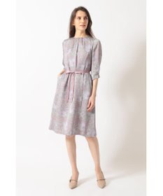 DAKS ボタニカルプリント七分袖ワンピース