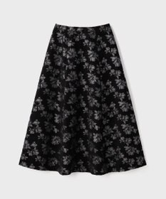 GRACE CONTINENTAL ラメフラワージャガードフレアスカート