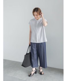 Te chichi 【接触冷感/イージーケア】フロントレースフレンチスリーブブラウス
