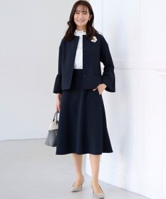 組曲 【KUMIKYOKU NAVY】ジョーゼットシフォン スタンドフリルブラウス