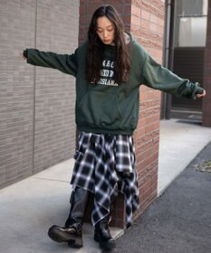 WEGO 【ユニセックス着用ITEM/裏起毛】カレッジロゴボアパーカー