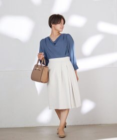 Tiaclasse L 【洗える】胸元ドレープブラウス