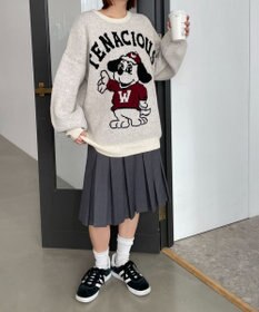 WEGO ファニーグラフィックフラッフィーニットプルオーバー