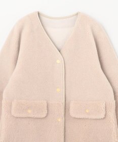 GRACE CONTINENTAL ノーカラーボアムートンコート