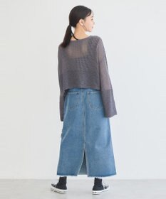 earth music&ecology ウエストフリンジデニムスカート