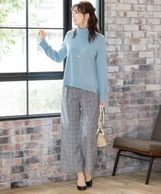 Tiaclasse L 【洗える】もっちり柔らかいリブタートルプルオーバーニット