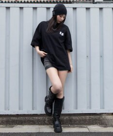 WEGO 【ユニセックス着用ITEM/MLサイズ展開】アクセ付きストレートライングラフィックT（SS）