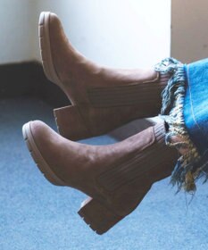 BONTRE 【UNISA/ウニサ】サイドリブニットショートブーツ