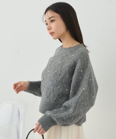 earth music&ecology パール＆ケーブルニットプルオーバー