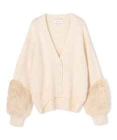 BEIGE， 【洗える】CHESTER / フェイクファーVネックカーディガン