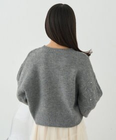 earth music&ecology パール＆ケーブルニットプルオーバー