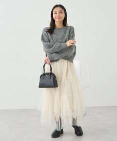 earth music&ecology パール＆ケーブルニットプルオーバー