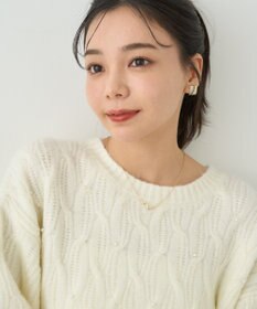 earth music&ecology パール＆ケーブルニットプルオーバー