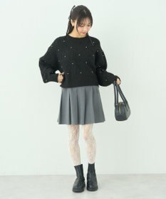 earth music&ecology パール＆ケーブルニットプルオーバー