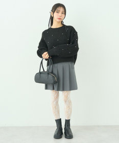 earth music&ecology パール＆ケーブルニットプルオーバー