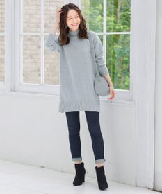 Tiaclasse L 【洗える】体型カバーも叶うMIX糸ニットチュニック