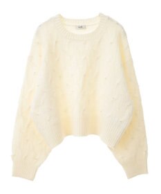 earth music&ecology パール＆ケーブルニットプルオーバー