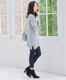 Tiaclasse L 【洗える】体型カバーも叶うMIX糸ニットチュニック