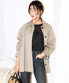 UNFILO 【昨年即完！春の売れ筋1位コート】Aライン スプリングコート ベージュ