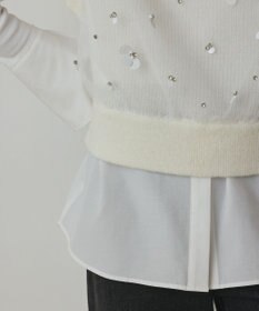 GRACE CONTINENTAL チュール刺繍ニットトップ