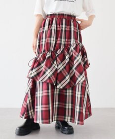 Green Parks ・ＳＵＧＡＲＳＰＯＯＮチェックドロストティアードスカー