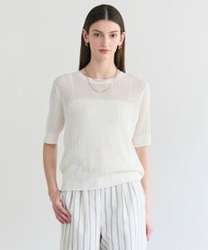 BEIGE， LEPIDO / 前後2WAY シアー編みニット