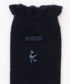 組曲 KIDS 【16~24㎝】リボン付シンプル ハイソックス