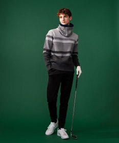 23区GOLF 【MEN】【洗える】カラーブロック 裏付き ニット