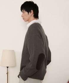WEGO エルボーパッチVネックプルオーバー
