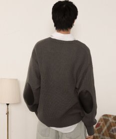 WEGO エルボーパッチVネックプルオーバー
