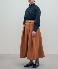 muuc トリプルクロス タックフレアスカート｜軽くてふっくらした三重織り生地・セットアップ可能