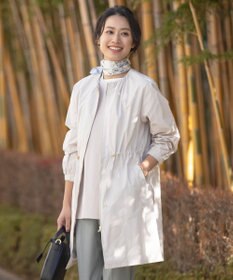 J.PRESS LADIES L 【洗える・撥水】マイクロタフタ ノーカラー ロング コート