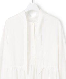 23区 L 【前後着用可能/洗える】ウォッシュドピーチツイル ブラウス