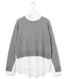 23区 L 【洗える】シャツ コンビネーション ニット