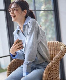 ANY L ファブリックコンビスキッパーニット