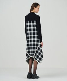 GRACE CONTINENTAL チェックイレヘムニットワンピース