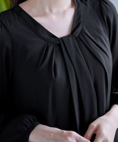 Tiaclasse 【スマート裏起毛】 ボウタイ風ブラウス