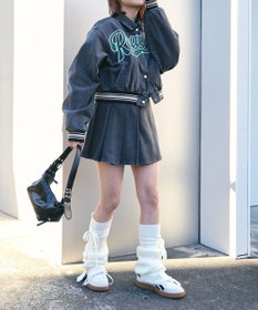 WEGO デニムラッププリーツスカート