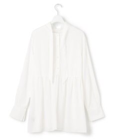 23区 L 【前後着用可能/洗える】ウォッシュドピーチツイル ブラウス