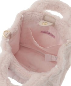 Maison de FLEUR サテンリボンファー2Wayスクエアトートバッグ